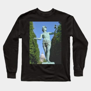 Statue at Luxembourg Gardens, Paris, France Long Sleeve T-Shirt